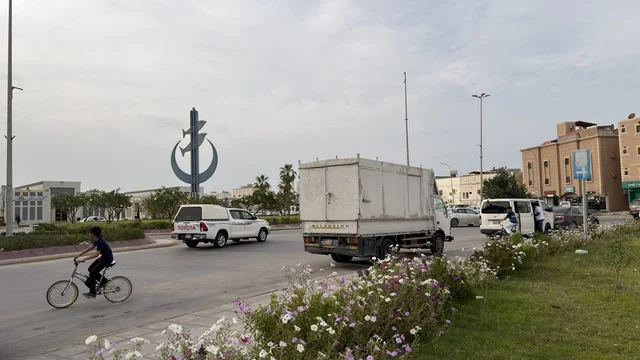 Tarout Qatif Street View with Fish Monument Tarout Qatif Street View with Fish Monument