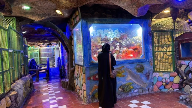 Woman at Dolphin Village Aquarium Dammam Saudi Arabia