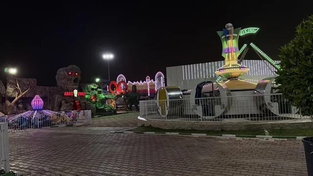 Dolphin Village Amusement Park Dammam at Night