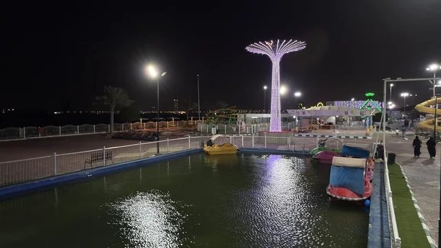 Dolphin Village Amusement Park Dammam at Night