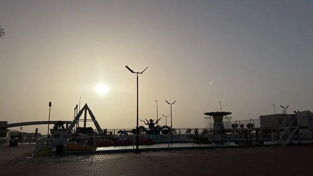 Dolphin Village Dammam Amusement Park Sunset Silhouette