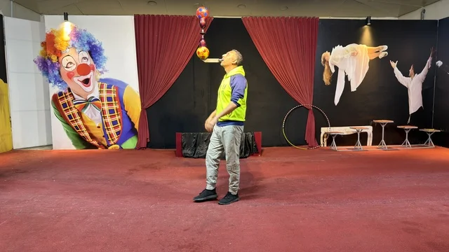 Circus Performer Balancing Act at Dolphin Village Dammam
