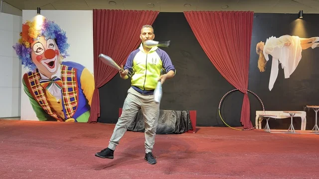 Juggler Performing at Dolphin Village Circus in Dammam