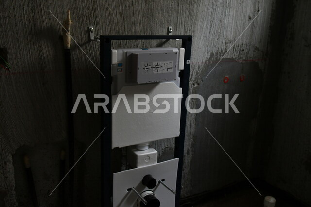 Maintenance tools and equipment, electrical wiring panel inside the building, repairs and construction, architecture