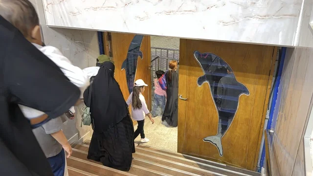 Visitors at Dolphin Village Entrance in Dammam Saudi Arabia