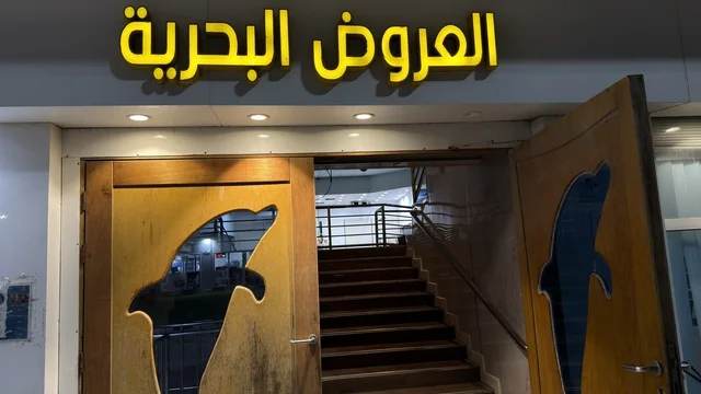 مدخل العروض البحرية في قرية الدولفين بالدمام