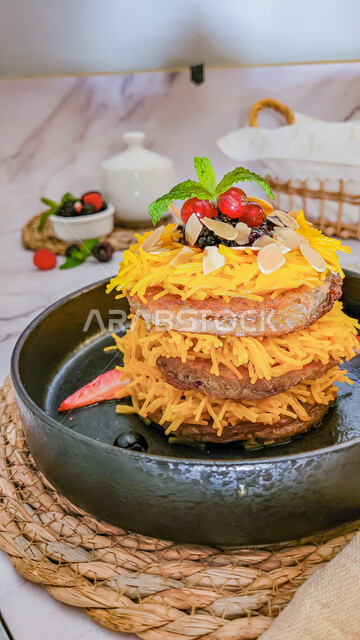 A picture of a plate of delicious fast food, a delicious Arabic meal, delicious food recipes and dishes, healthy food, Ramadan food, a useful and healthy dish, healthy food, a delicious meal, a healthy breakfast