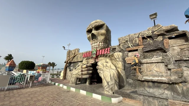 Entrance to the marine shows at Dolphin Village in Dammam