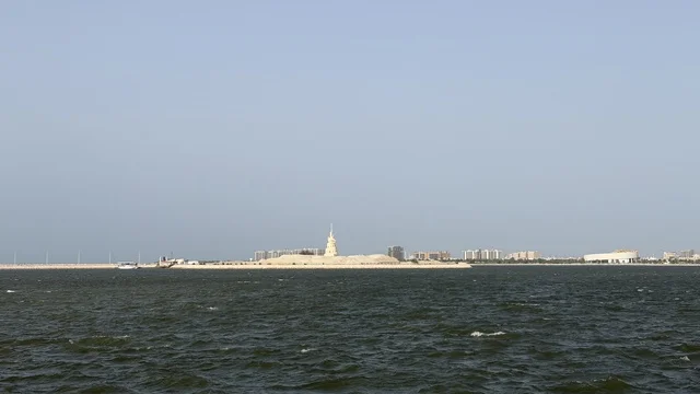 Dolphin Village landmark in Dammam on the waterfront.