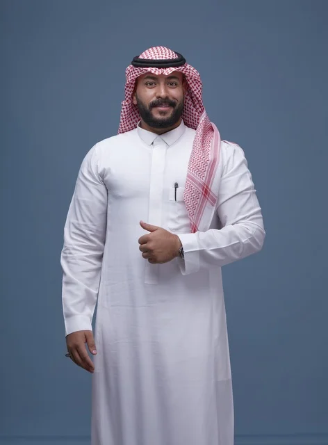 Saudi Professional Man in Traditional Dress Studio Portrait