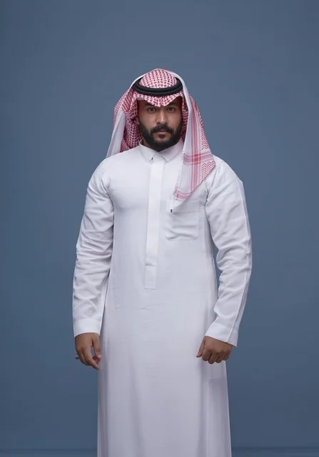Saudi Man in Traditional Thobe and Shemagh Studio