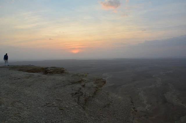 Edge of the World Riyadh Sunset Desert Silhouette