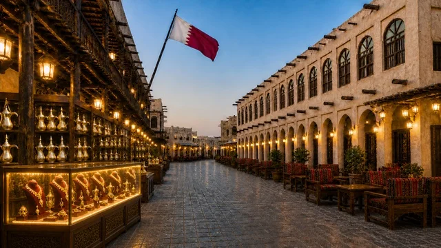 Souq Waqif Doha Qatar Traditional Market at Night