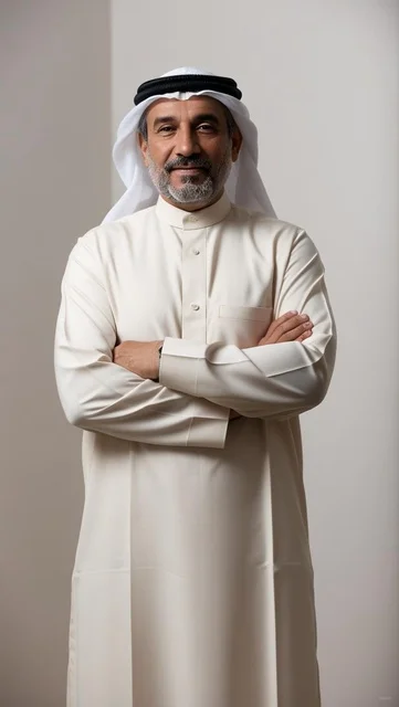 Saudi Businessman in Traditional Attire Studio Portrait