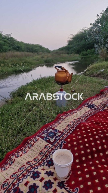 إبريق شاي ونزهة في وادي غنيمة بمنطقة الباحة