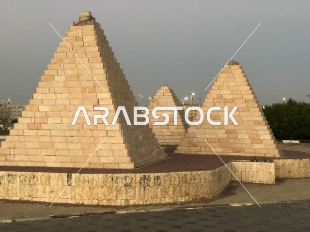 Stone Pyramid Replicas at Al-Lith Beach Saudi Arabia