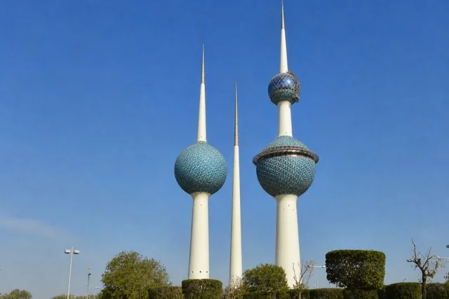 Kuwait Towers Landmark in Kuwait City Under Blue Sky