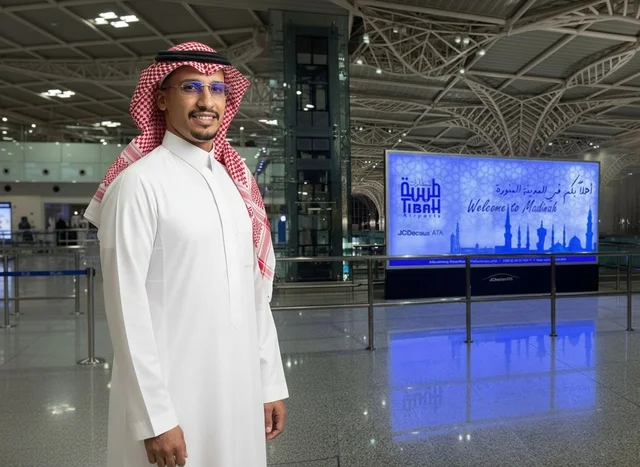 رجل سعودي في مطار المدينة المنورة