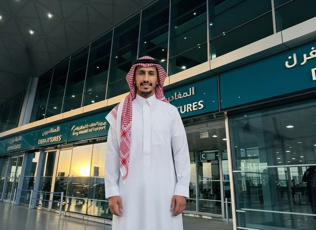Saudi Man at King Khalid Airport Riyadh Departures