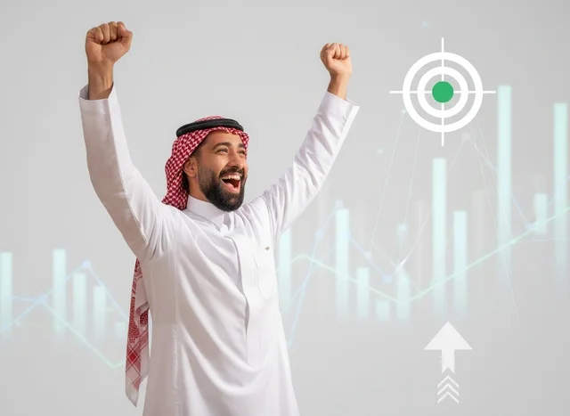 Saudi Businessman Celebrating Success and Growth