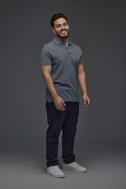 Smiling Saudi Man in Studio Casual Wear