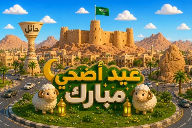 Eid Al Adha Greeting in Hail Saudi Arabia