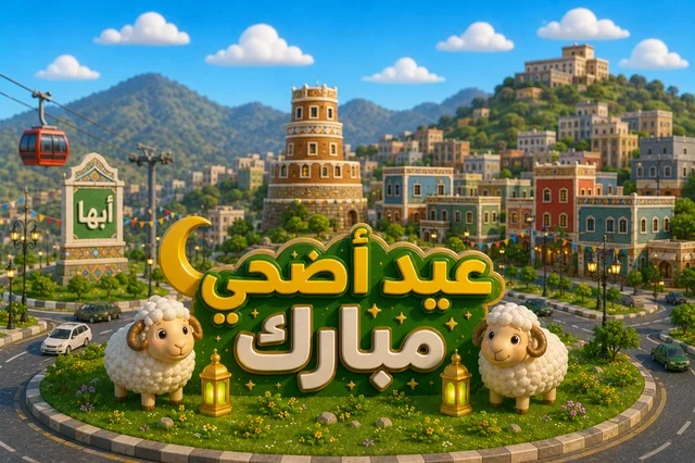 Eid al-Adha Abha Saudi Arabia 3D Illustration