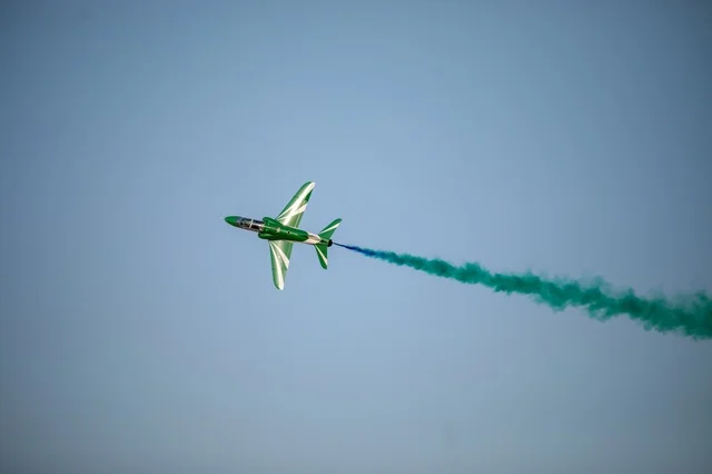 Saudi Hawks Jet Air Show with Green Smoke