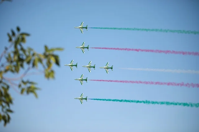 Saudi Hawks Air Show During National Day Celebration