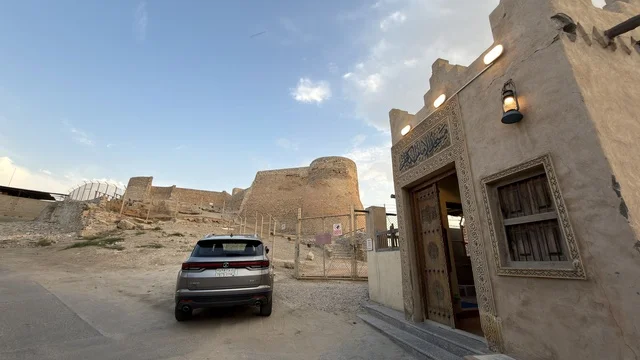 Tarout Castle Qatif Saudi Arabia Heritage Site with Car
