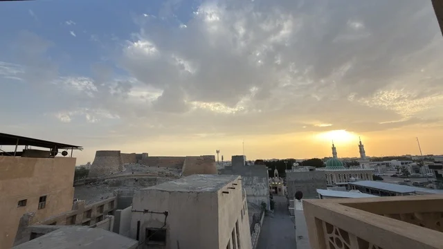 Tarout Castle Qatif City Skyline at Sunset
