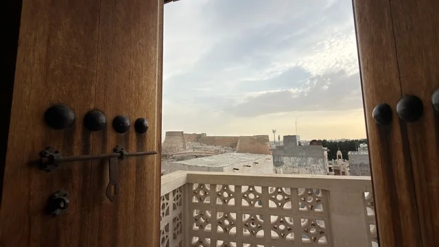 Tarout Castle Qatif View Through Heritage Wooden Door
