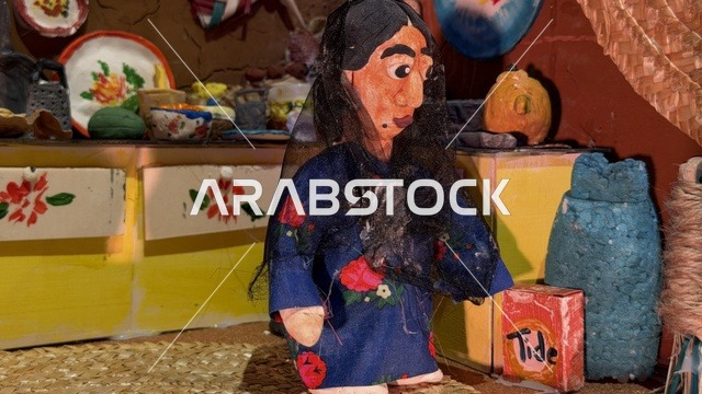 مجسم دمية تراثية يدوية في فعاليات إثراء بالسعودية