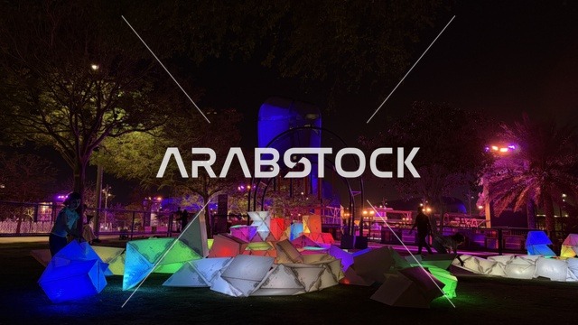 Ithra Dhahran Night Light Installations in Park