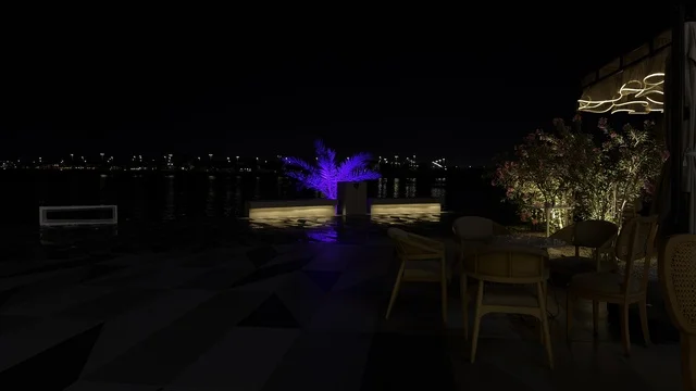 Saif Front Qatif Night View with Outdoor Seating