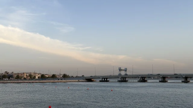 Al Qatif Seafront Bridge and Coastal Cityscape View
