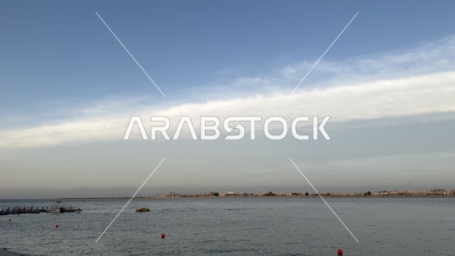Qatif Seafront Coastline Under Cloudy Sky Saudi Arabia