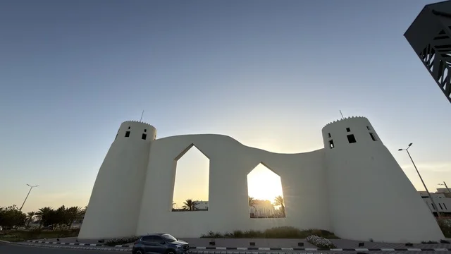 Qatif Seafront Monument Saudi Arabia at Sunset