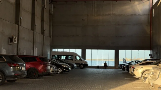 Cars in Shaded Parking at Al Qatif Seafront