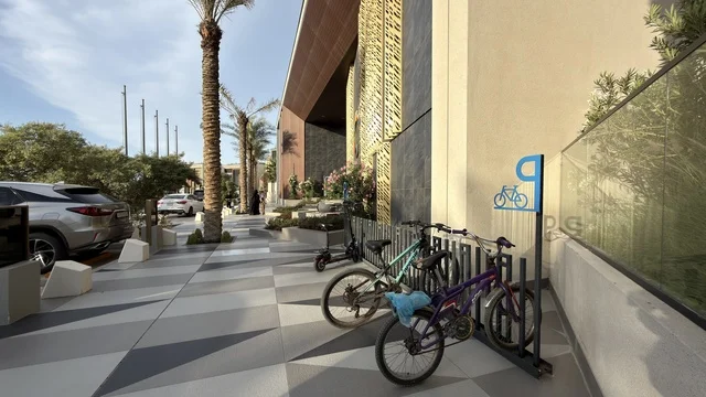 Bicycle Parking at Seafront Al Qatif Modern Building Area Bicycle Parking at Seafront Al Qatif Modern Building Area