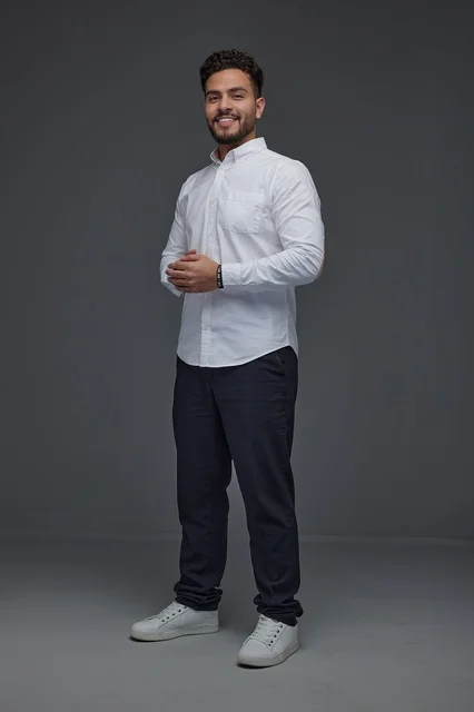 Saudi Man in Modern Casual Clothes Studio Portrait