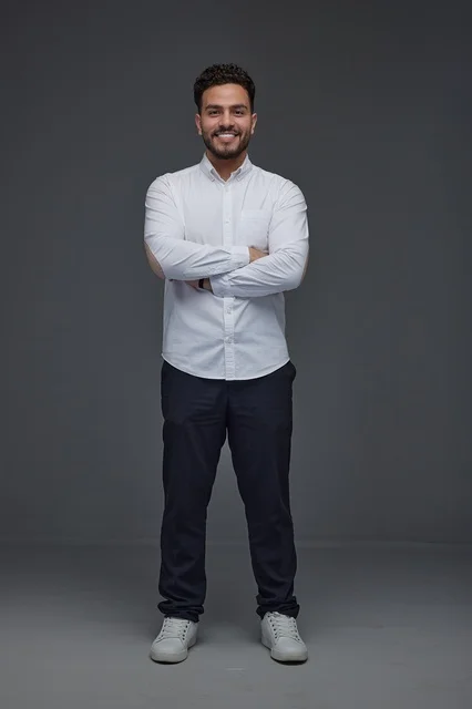 Saudi Man in Modern Casual Clothes in Studio