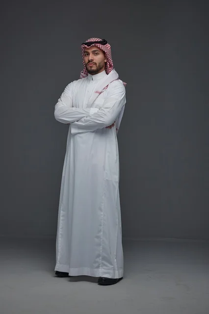 Saudi Man in Traditional Dress Studio Portrait