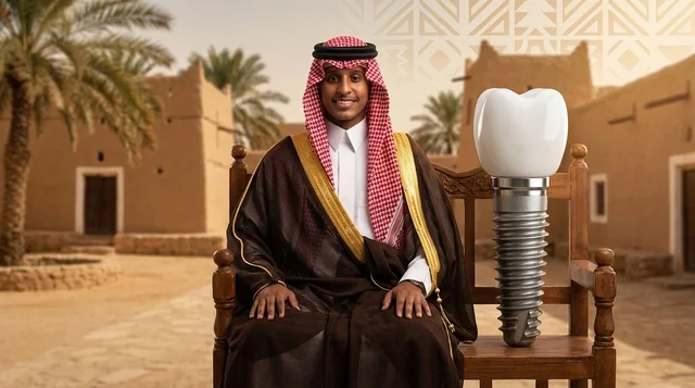 Saudi Man with Dental Implant in Heritage Village
