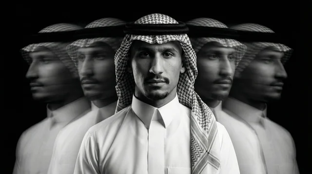 Saudi Man in Traditional Dress Conceptual Portrait