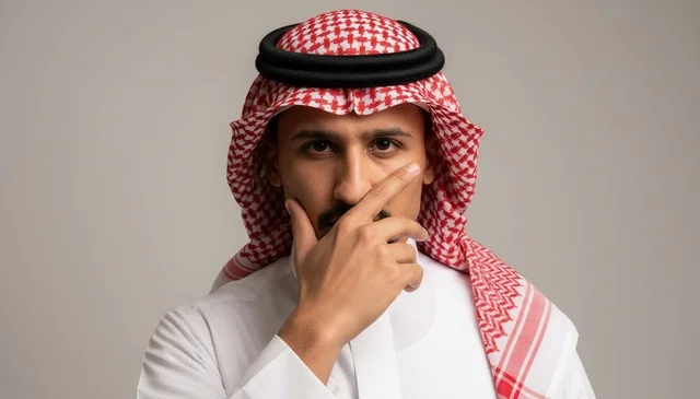 Saudi Man in Traditional Dress Thoughtful Portrait