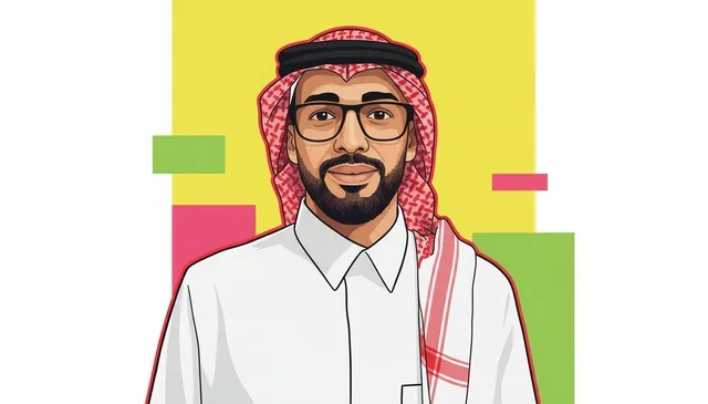 Saudi Man Vector Avatar in Traditional Dress