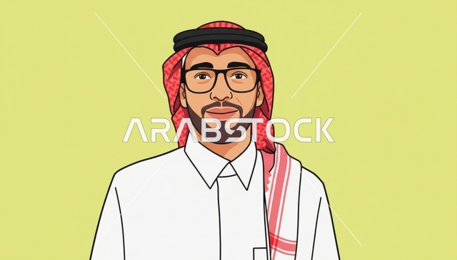 رسم توضيحي لرجل سعودي بالزي التقليدي