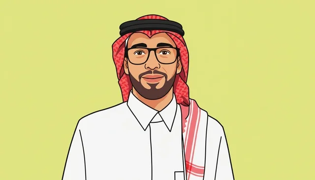 رسم توضيحي لرجل سعودي بالزي التقليدي