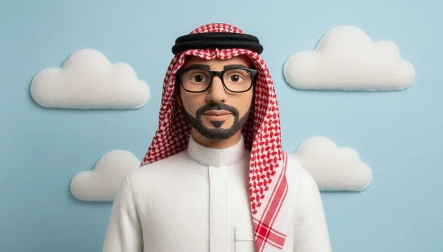 3D Saudi Man Character in Traditional National Dress